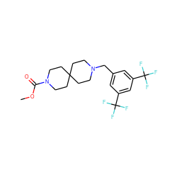 COC(=O)N1CCC2(CCN(Cc3cc(C(F)(F)F)cc(C(F)(F)F)c3)CC2)CC1 ZINC000003956121