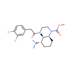 COC(=O)N1CCN(C(=O)Cc2ccc(Cl)c(Cl)c2)[C@@H]2[C@@H](N(C)C)CCC[C@@H]21 ZINC001772620205