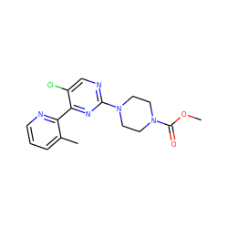 COC(=O)N1CCN(c2ncc(Cl)c(-c3ncccc3C)n2)CC1 ZINC000142317953