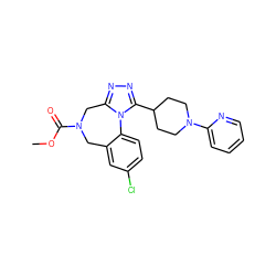 COC(=O)N1Cc2cc(Cl)ccc2-n2c(nnc2C2CCN(c3ccccn3)CC2)C1 ZINC000072123170