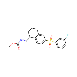 COC(=O)NC[C@@H]1CCCc2cc(S(=O)(=O)c3cccc(F)c3)ccc21 ZINC000049112400