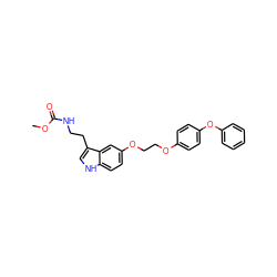 COC(=O)NCCc1c[nH]c2ccc(OCCOc3ccc(Oc4ccccc4)cc3)cc12 ZINC000095594888