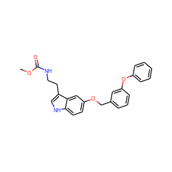 COC(=O)NCCc1c[nH]c2ccc(OCc3cccc(Oc4ccccc4)c3)cc12 ZINC000095593491