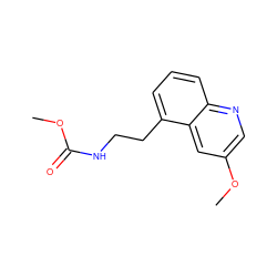 COC(=O)NCCc1cccc2ncc(OC)cc12 ZINC001772575444