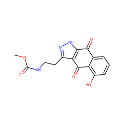 COC(=O)NCCc1n[nH]c2c1C(=O)c1c(O)cccc1C2=O ZINC000045373962