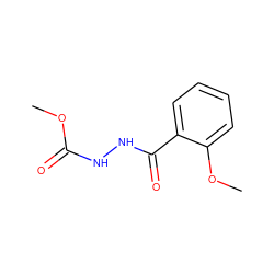 COC(=O)NNC(=O)c1ccccc1OC ZINC000002884826