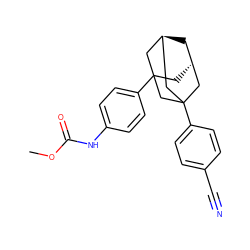 COC(=O)Nc1ccc(C23C[C@H]4C[C@@H](CC(c5ccc(C#N)cc5)(C4)C2)C3)cc1 ZINC000299858800