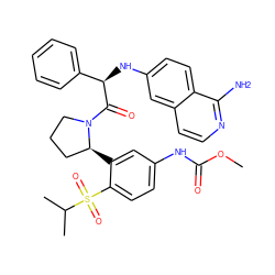 COC(=O)Nc1ccc(S(=O)(=O)C(C)C)c([C@H]2CCCN2C(=O)[C@H](Nc2ccc3c(N)nccc3c2)c2ccccc2)c1 ZINC000103258255