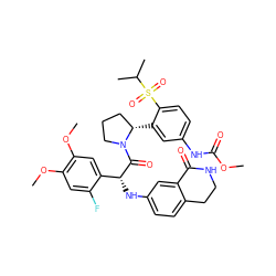 COC(=O)Nc1ccc(S(=O)(=O)C(C)C)c([C@H]2CCCN2C(=O)[C@H](Nc2ccc3c(c2)C(=O)NCC3)c2cc(OC)c(OC)cc2F)c1 ZINC000299857961