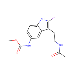 COC(=O)Nc1ccc2[nH]c(I)c(CCNC(C)=O)c2c1 ZINC000040860052