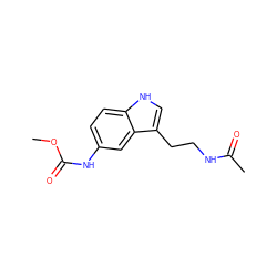 COC(=O)Nc1ccc2[nH]cc(CCNC(C)=O)c2c1 ZINC000002567732
