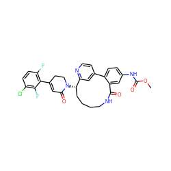 COC(=O)Nc1ccc2c(c1)C(=O)NCCCC[C@H](N1CCC(c3c(F)ccc(Cl)c3F)=CC1=O)c1cc-2ccn1 ZINC000220107350