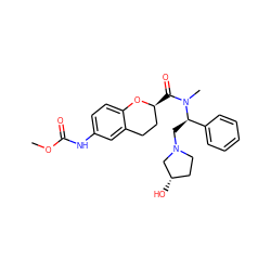 COC(=O)Nc1ccc2c(c1)CC[C@H](C(=O)N(C)[C@H](CN1CC[C@H](O)C1)c1ccccc1)O2 ZINC000028530423