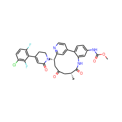 COC(=O)Nc1ccc2c(c1)NC(=O)[C@H](C)CC(=O)C[C@H](N1CCC(c3c(F)ccc(Cl)c3F)=CC1=O)c1cc-2ccn1 ZINC000142219106