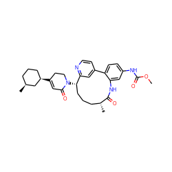 COC(=O)Nc1ccc2c(c1)NC(=O)[C@H](C)CCC[C@H](N1CCC([C@@H]3CCC[C@H](C)C3)=CC1=O)c1cc-2ccn1 ZINC000220108011