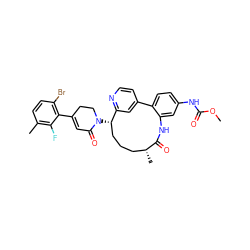 COC(=O)Nc1ccc2c(c1)NC(=O)[C@H](C)CCC[C@H](N1CCC(c3c(Br)ccc(C)c3F)=CC1=O)c1cc-2ccn1 ZINC000220112703