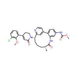 COC(=O)Nc1ccc2c(c1)NC(=O)[C@H](C)CCC[C@H](N1CCC(c3cccc(Cl)c3OC)=CC1=O)c1cc-2ccn1 ZINC000220118022