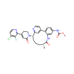 COC(=O)Nc1ccc2c(c1)NC(=O)[C@H](C)CCC[C@H](N1CCC(c3nccc(Cl)c3F)=CC1=O)c1cc-2ccn1 ZINC001772631512