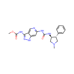 COC(=O)Nc1n[nH]c2cc(NC(=O)N[C@@H]3CN(C)C[C@H]3c3ccccc3)ncc12 ZINC001772641274