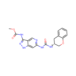 COC(=O)Nc1n[nH]c2cc(NC(=O)N[C@H]3COc4ccccc4C3)ncc12 ZINC001772648490