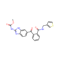 COC(=O)Nc1nc2ccc(C(=O)c3ccccc3C(=O)NCc3ccsc3)cc2[nH]1 ZINC000231557049
