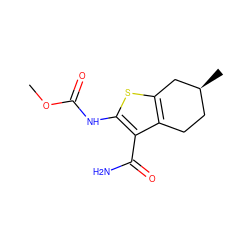 COC(=O)Nc1sc2c(c1C(N)=O)CC[C@H](C)C2 ZINC000000442669