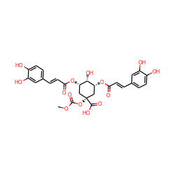 COC(=O)O[C@]1(C(=O)O)C[C@H](OC(=O)/C=C/c2ccc(O)c(O)c2)[C@H](O)[C@H](OC(=O)/C=C/c2ccc(O)c(O)c2)C1 ZINC000100821083