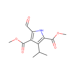 COC(=O)c1[nH]c(C=O)c(C(=O)OC)c1C(C)C ZINC000029469461