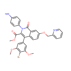 COC(=O)c1c(-c2cc(OC)c(Br)c(OC)c2)c2ccc(OCc3ccccn3)cc2c(=O)n1-c1ccc(N)cc1 ZINC000026292634