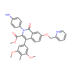 COC(=O)c1c(-c2cc(OC)c(C)c(OC)c2)c2ccc(OCc3ccccn3)cc2c(=O)n1-c1ccc(N)cc1 ZINC000026290039