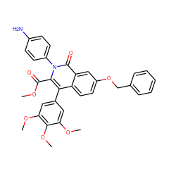 COC(=O)c1c(-c2cc(OC)c(OC)c(OC)c2)c2ccc(OCc3ccccc3)cc2c(=O)n1-c1ccc(N)cc1 ZINC000026290606