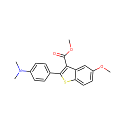 COC(=O)c1c(-c2ccc(N(C)C)cc2)sc2ccc(OC)cc12 ZINC000061948076