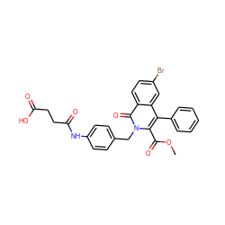 COC(=O)c1c(-c2ccccc2)c2cc(Br)ccc2c(=O)n1Cc1ccc(NC(=O)CCC(=O)O)cc1 ZINC000029061673