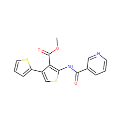 COC(=O)c1c(-c2cccs2)csc1NC(=O)c1cccnc1 ZINC000001094931