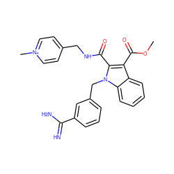 COC(=O)c1c(C(=O)NCc2cc[n+](C)cc2)n(Cc2cccc(C(=N)N)c2)c2ccccc12 ZINC000013474295