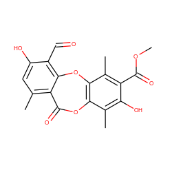 COC(=O)c1c(C)c2c(c(C)c1O)OC(=O)c1c(C)cc(O)c(C=O)c1O2 ZINC000018029510