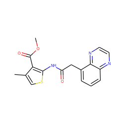 COC(=O)c1c(C)csc1NC(=O)Cc1cccc2nccnc12 ZINC000066074087