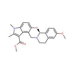 COC(=O)c1c(C)n(C)c2ccc3c(c12)CN1CCc2cc(OC)ccc2[C@@H]1O3 ZINC000013474826