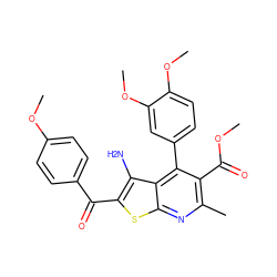 COC(=O)c1c(C)nc2sc(C(=O)c3ccc(OC)cc3)c(N)c2c1-c1ccc(OC)c(OC)c1 ZINC000223403945