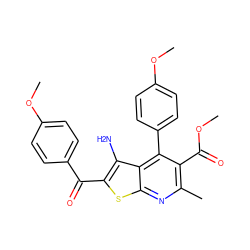 COC(=O)c1c(C)nc2sc(C(=O)c3ccc(OC)cc3)c(N)c2c1-c1ccc(OC)cc1 ZINC000299837375