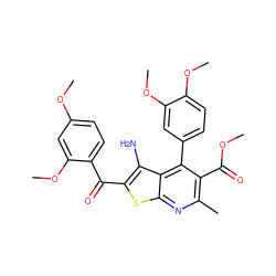 COC(=O)c1c(C)nc2sc(C(=O)c3ccc(OC)cc3OC)c(N)c2c1-c1ccc(OC)c(OC)c1 ZINC000299839021