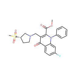 COC(=O)c1c(CN2CC[C@H](S(C)(=O)=O)C2)c(=O)c2ccc(F)cc2n1-c1ccccc1 ZINC000095563717