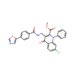 COC(=O)c1c(CNC(=O)c2ccc(-c3cnco3)cc2)c(=O)c2ccc(Cl)cc2n1-c1ccccc1 ZINC000096170202