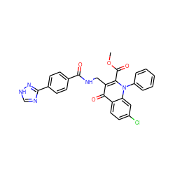 COC(=O)c1c(CNC(=O)c2ccc(-c3nc[nH]n3)cc2)c(=O)c2ccc(Cl)cc2n1-c1ccccc1 ZINC000096170203