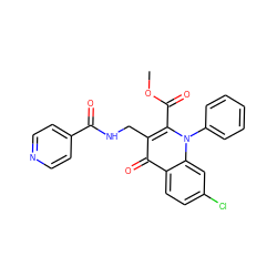 COC(=O)c1c(CNC(=O)c2ccncc2)c(=O)c2ccc(Cl)cc2n1-c1ccccc1 ZINC000096170228