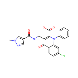 COC(=O)c1c(CNC(=O)c2cnn(C)c2)c(=O)c2ccc(Cl)cc2n1-c1ccccc1 ZINC000096170213