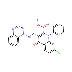 COC(=O)c1c(CNc2ncnc3ccccc23)c(=O)c2ccc(Cl)cc2n1-c1ccccc1 ZINC000096170298