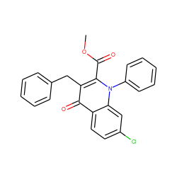 COC(=O)c1c(Cc2ccccc2)c(=O)c2ccc(Cl)cc2n1-c1ccccc1 ZINC000095557935