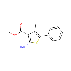 COC(=O)c1c(N)sc(-c2ccccc2)c1C ZINC000000509317