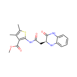 COC(=O)c1c(NC(=O)C[C@@H]2Nc3ccccc3NC2=O)sc(C)c1C ZINC000000916927